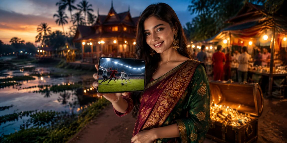 কুমিল্লার রাতের বাজারে মোবাইলে ক্যাসিনো খেলছেন একজন তরুণ